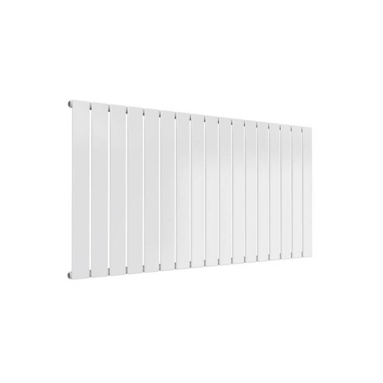 Reina Flat Horizontal White Mild Steel Designer Single Radiator 600 x 1254mm