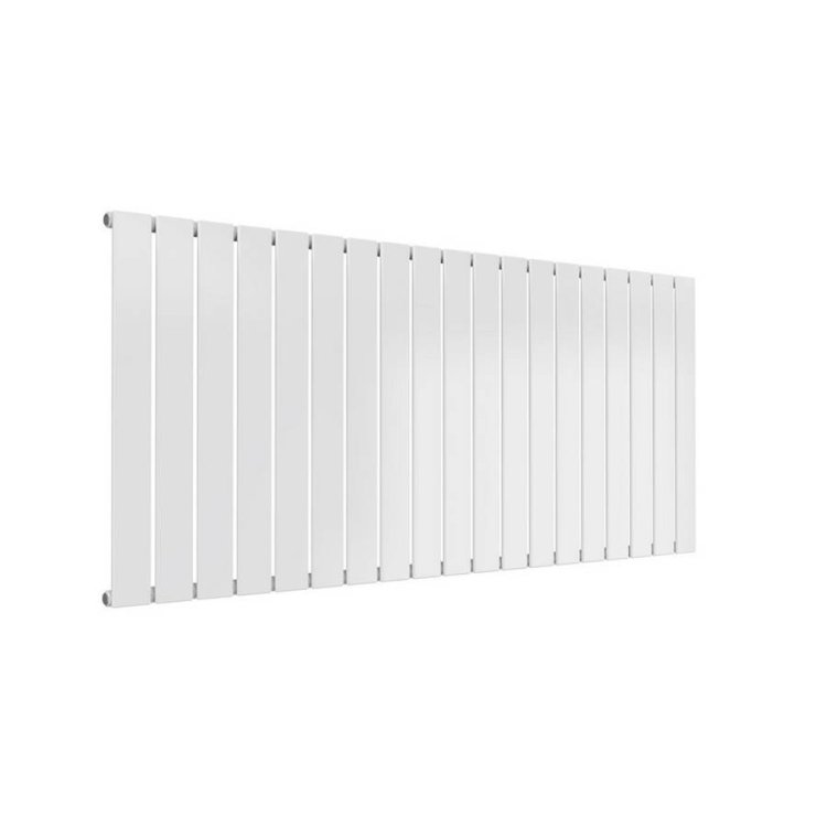 Reina Flat Horizontal White Mild Steel Designer Single Radiator 600 x 1402mm