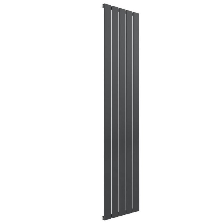 Reina Flat Vertical Anthracite Mild Steel Designer Single Radiator 1600 x 366mm