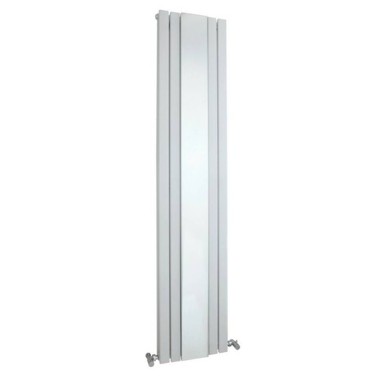 Nuie Sloane White 1800 x 381mm Vertical Double Panel Radiator with Mirror