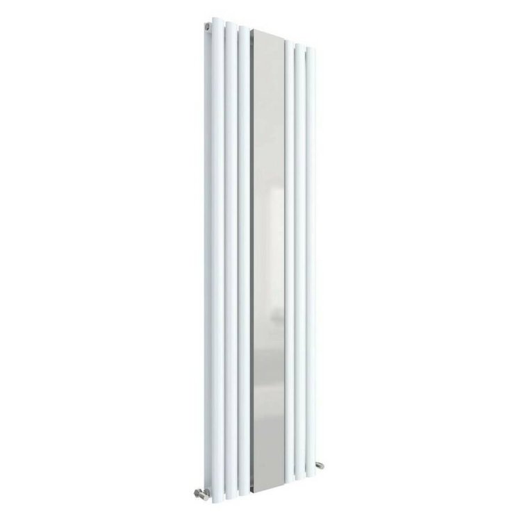 Nuie Revive White 1800 x 499mm Vertical Double Panel Radiator with Mirror