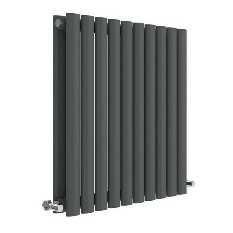 Nuie Revive Anthracite 600 x 586mm Horizontal Double Panel Radiator