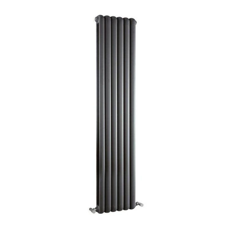 Nuie Salvia Anthracite 1500 x 383mm Vertical Double Panel Radiator