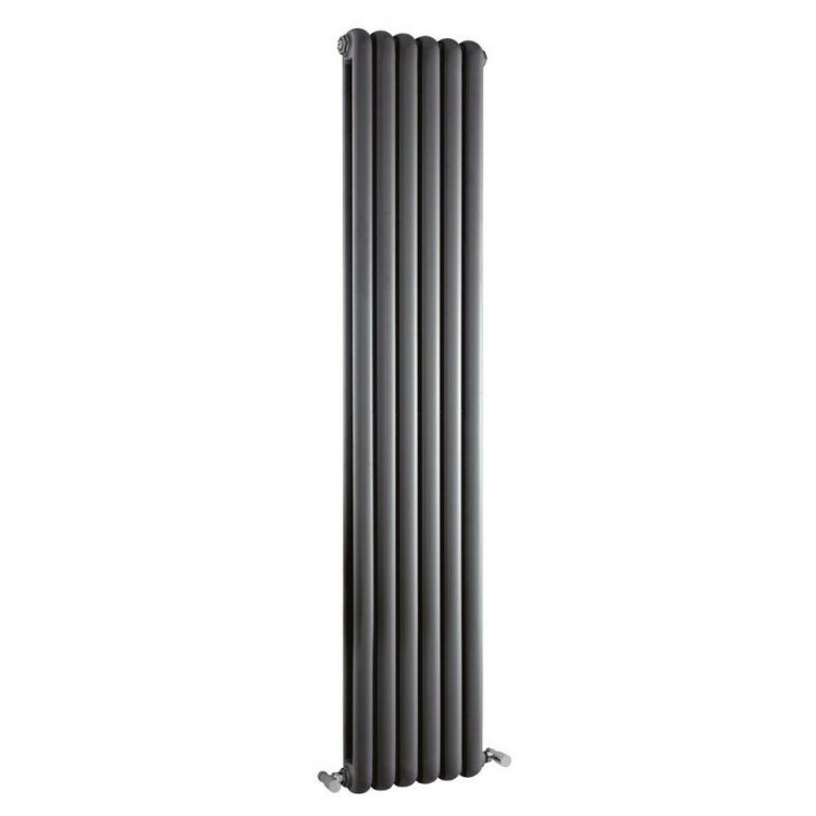 Nuie Salvia Anthracite 1800 x 383mm Vertical Double Panel Radiator