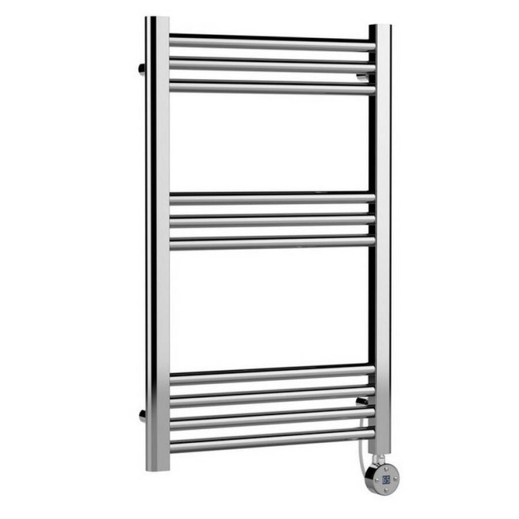 Nuie Electric Chrome 800 x 500mm Round Ladder Towel Rail