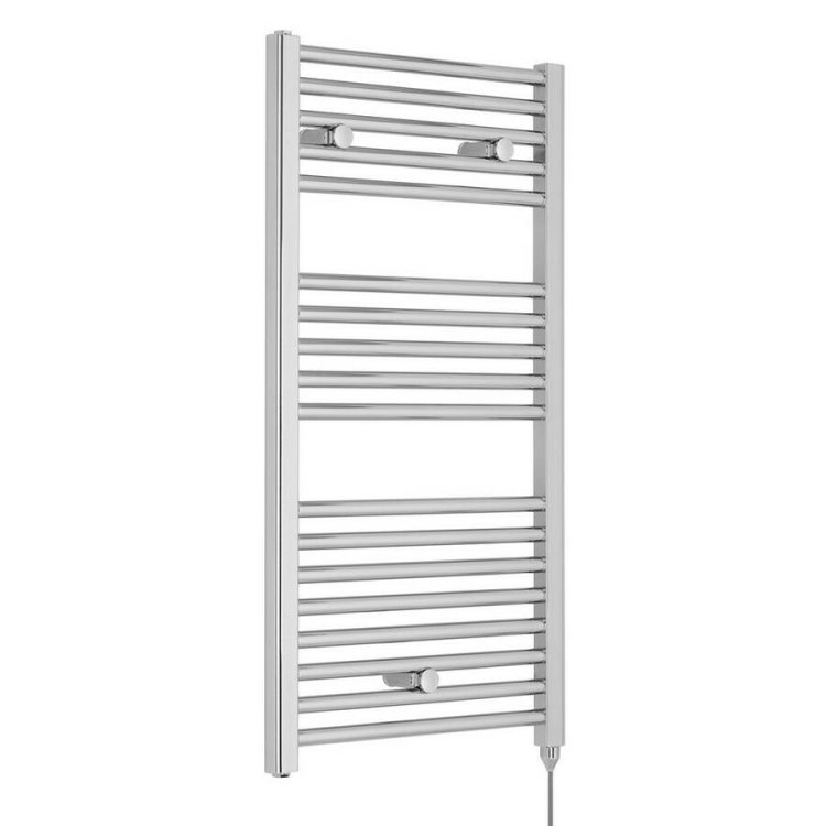 Nuie Electric Chrome 920 x 480mm Round Ladder Towel Rail