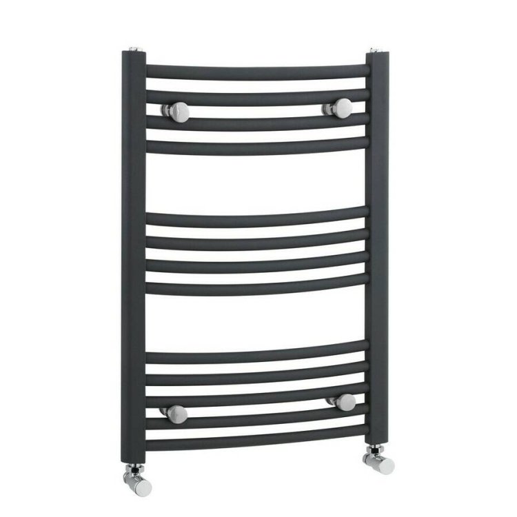 Nuie Crescent Anthracite 700 x 500mm Curved Ladder Towel Rail