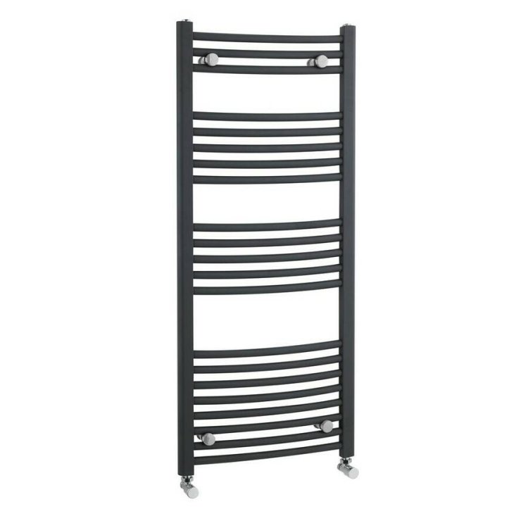 Nuie Crescent Anthracite 1150 x 500mm Curved Ladder Towel Rail