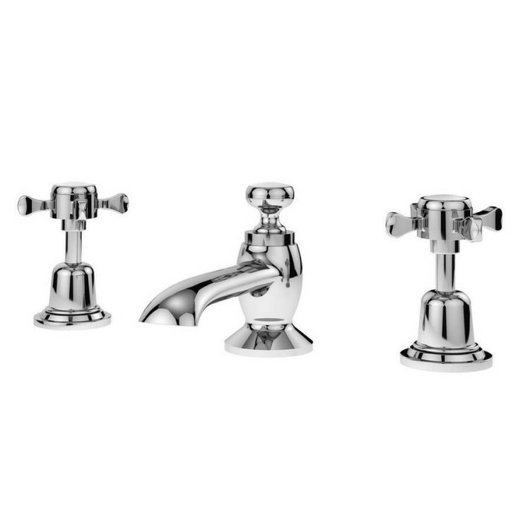 Nuie Selby Chrome Traditional 3TH Deck Basin Mixer