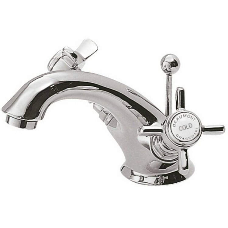 Nuie Beaumont Chrome Luxury Mono Basin Mixer with Pop Up Waste