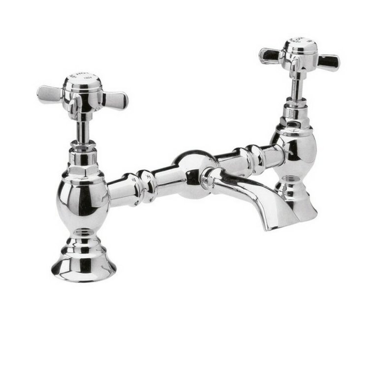 Nuie Beaumont Chrome Luxury Bridge Basin Mixer