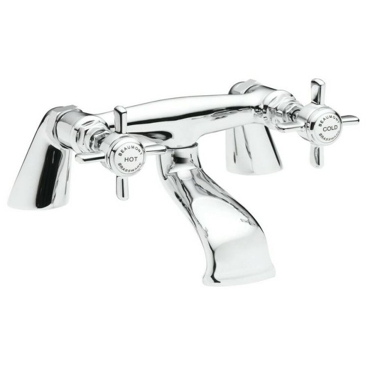 Nuie Beaumont Chrome Traditional Deck Mounted Bath Filler