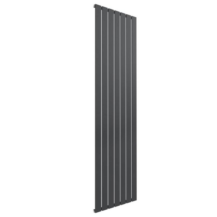 Reina Flat Vertical Anthracite Mild Steel Designer Single Radiator 1800 x 514mm