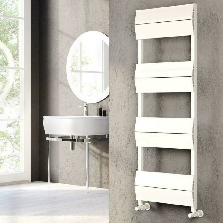 Kartell Abbotsford 1350 x 500mm White Aluminium Heated Towel Rail