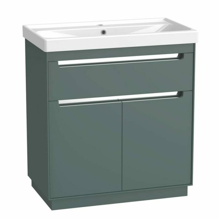 Tavistock Acumen 800mm Viridian Green Freestanding Vanity Unit and Basin