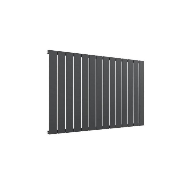 Reina Flat Horizontal Anthracite Mild Steel Designer Single Radiator 600 x 1032mm