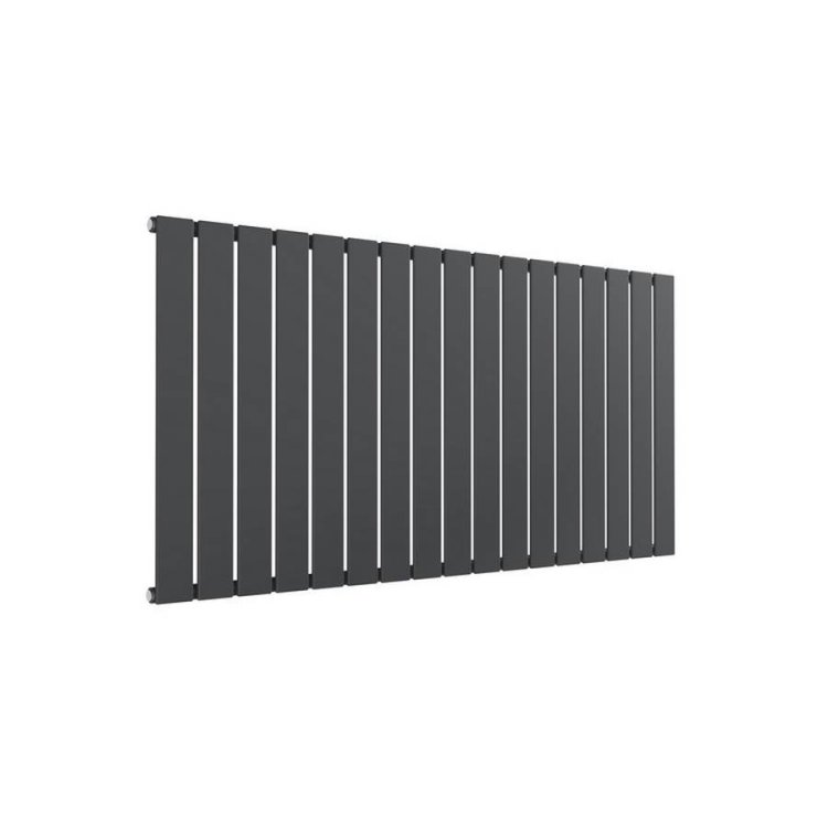 Reina Flat Horizontal Anthracite Mild Steel Designer Single Radiator 600 x 1254mm