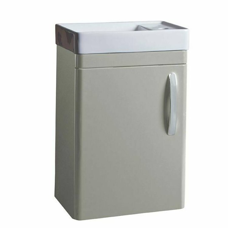 Tavistock Compass 450mm Gloss Light Grey Wall Mounted Cloakroom Unit and Basin