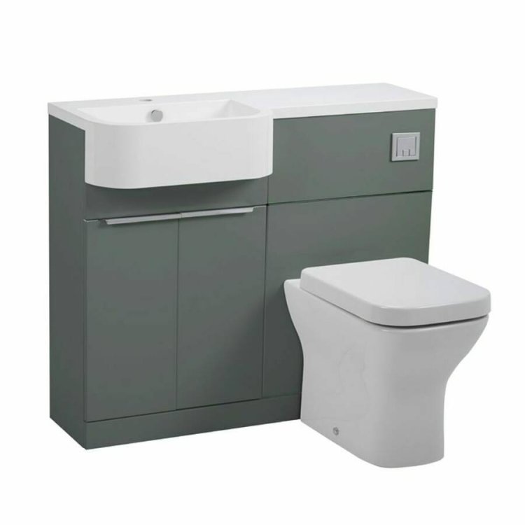 Tavistock Match 1000mm Viridian Green Left Handed Unit & Basin