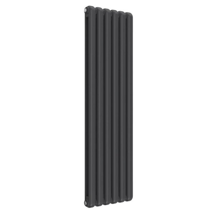 Reina Coneva Vertical Anthracite Mild Steel Designer Single Radiator 1500 x 440mm