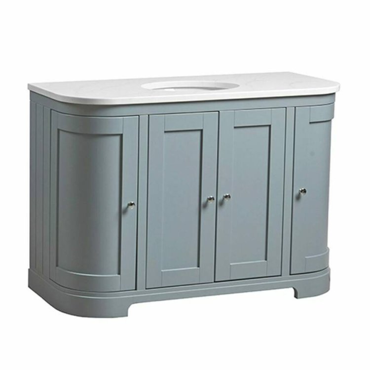 Tavistock Lansdown 1200mm Mineral Blue Curved Underslung One Basin Vanity Unit