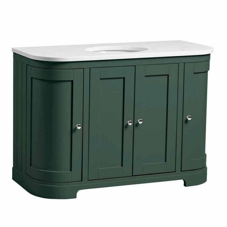 Tavistock Lansdown 1200mm Sherwood Green Curved Underslung One Basin Vanity Unit