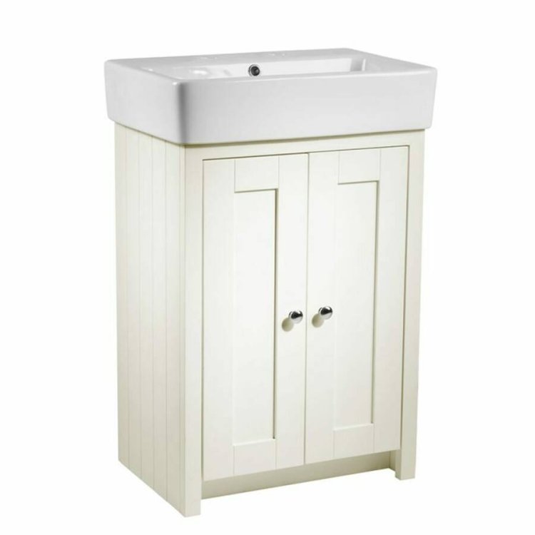 Tavistock Lansdown 575mm Linen White Freestanding Vanity Unit