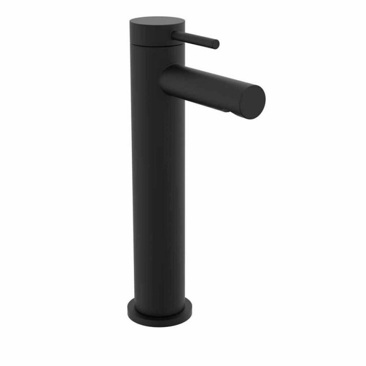 Tavistock Anthem Black Tall Basin Mixer With Click Waste