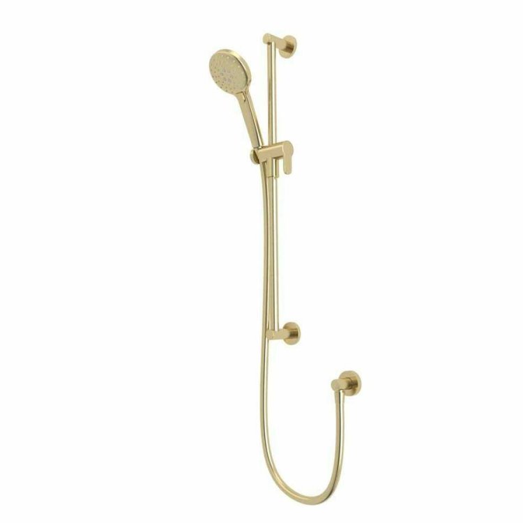 Tavistock Brushed Brass Round Shower Riser Rail Kit