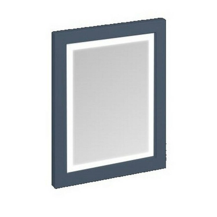 Burlington Illuminated Framed 600mm Bathroom Mirror in Blue