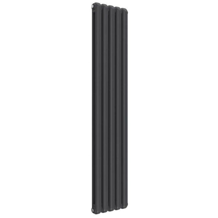 Reina Coneva Vertical Anthracite Mild Steel Designer Single Radiator 1800 x 370mm