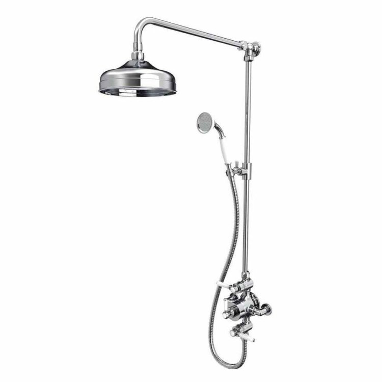 Tavistock Lansdown Chrome Dual Function Shower System with Overhead Shower and Handset