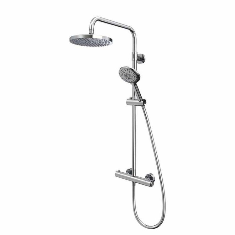 Tavistock Merit Chrome Push Button Exposed Dual Function Bar Shower