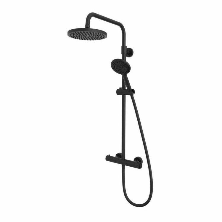 Tavistock Merit Black Push Button Exposed Dual Function Bar Shower