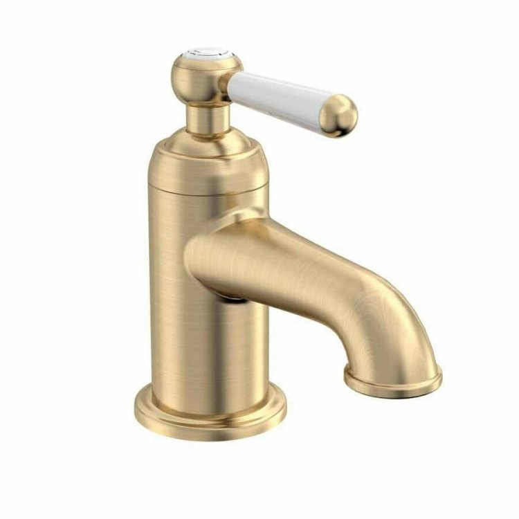 Tavistock Lansdown Brushed Brass Mini Mono Basin Mixer with Click Waste