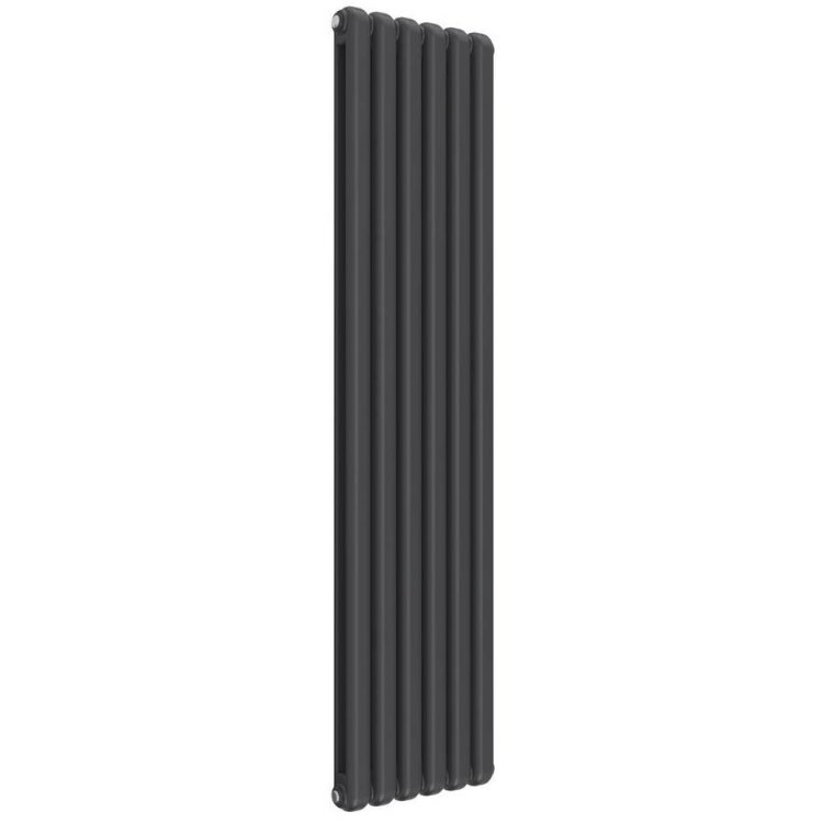 Reina Coneva Vertical Anthracite Mild Steel Designer Single Radiator 1800 x 440mm