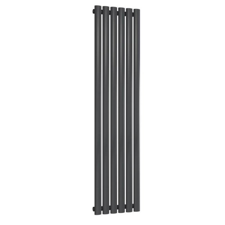 Reina Neva Vertical Anthracite Mild Steel Designer Single Radiator 1500 x 354mm