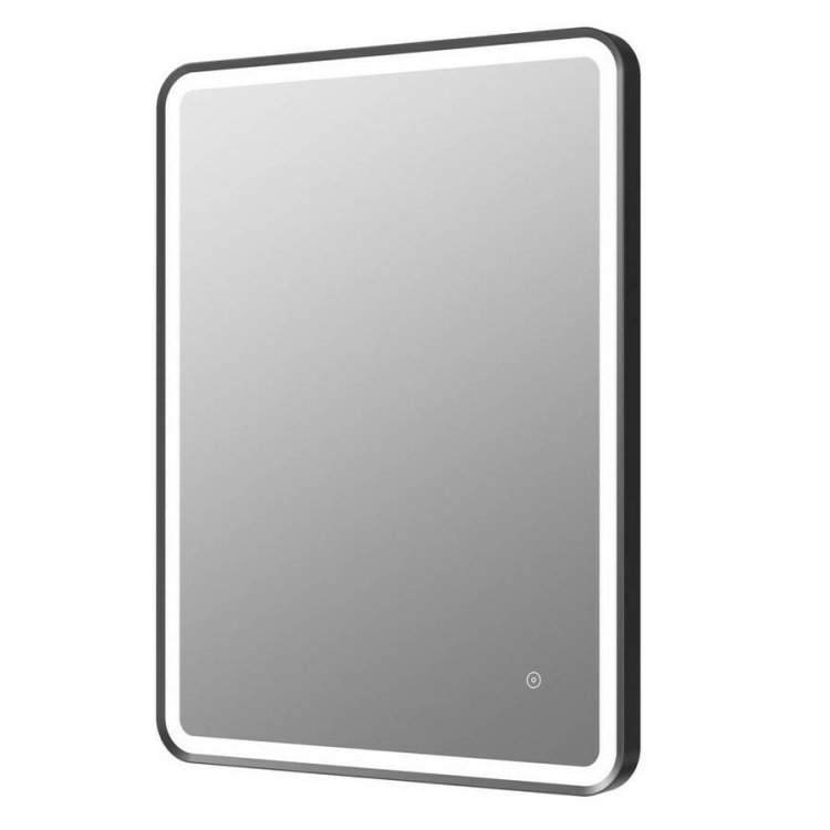 Ajax Woad 600mm Matt Black Rectangular Front Lit LED Mirror