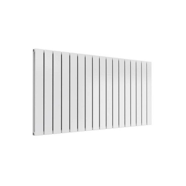 Reina Flat Horizontal White Mild Steel Designer Double Radiator 600 x 1254mm