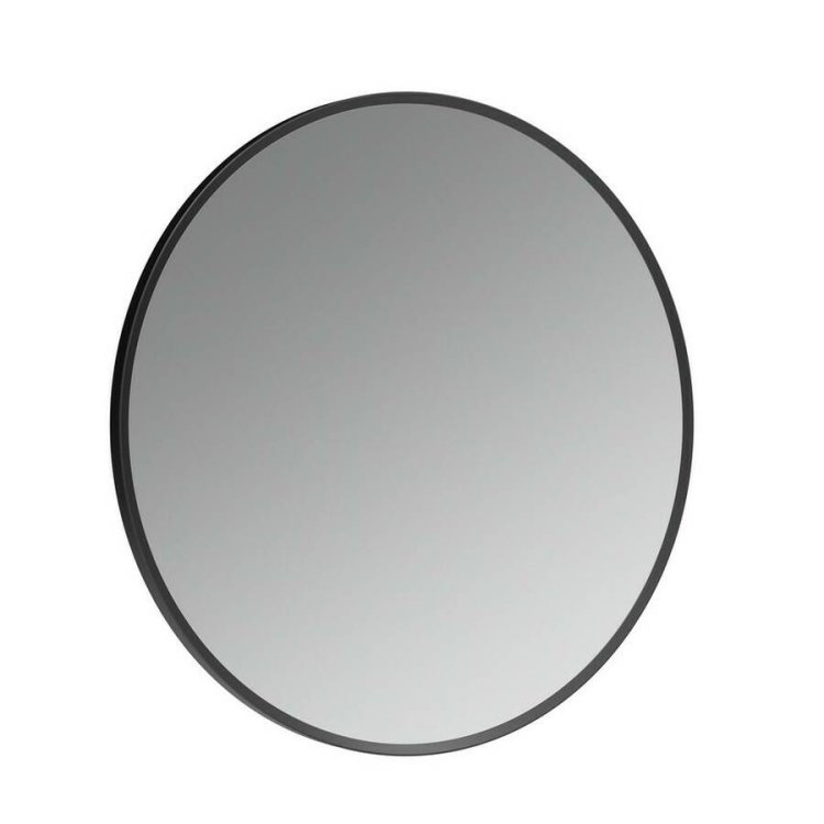 Ajax Gedney 600mm Matt Black Round Mirror