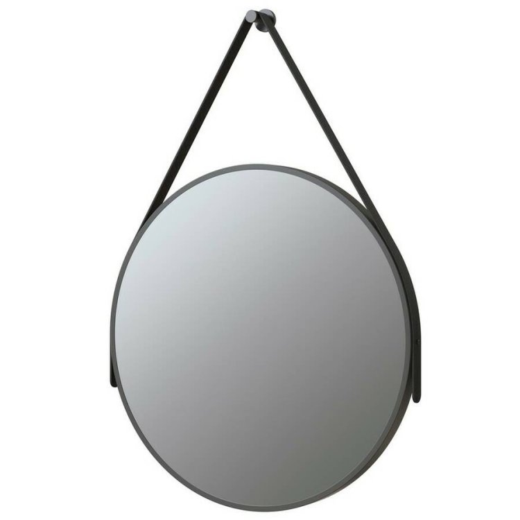 Ajax Navensby 600mm Matt Black Round Mirror