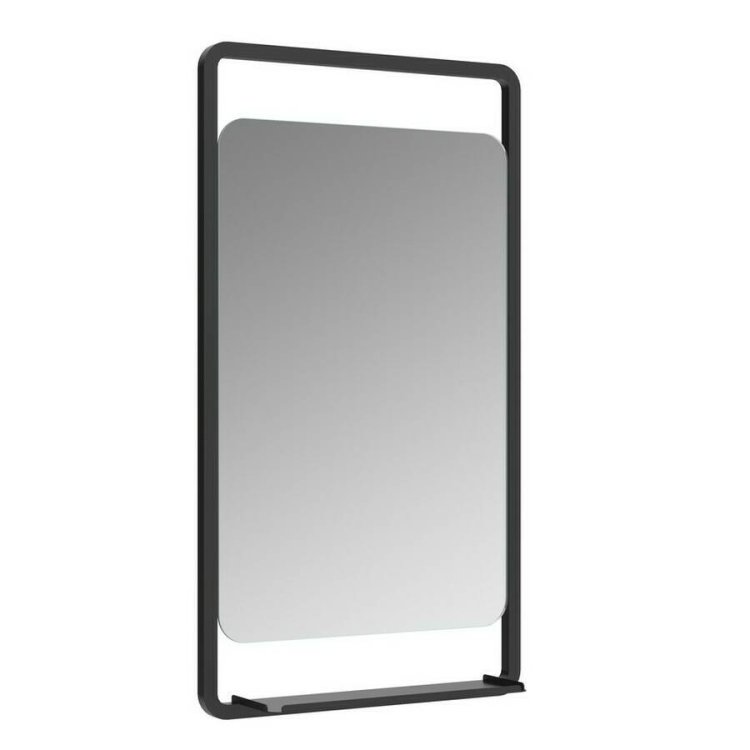 Ajax Lamour 900 x 500mm Matt Black Rectangular Mirror