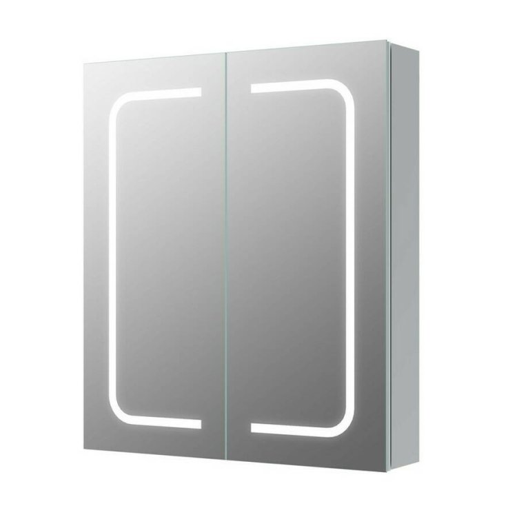 Ajax Byland 700 x 600mm Rectangular 2 Door LED Mirror Cabinet