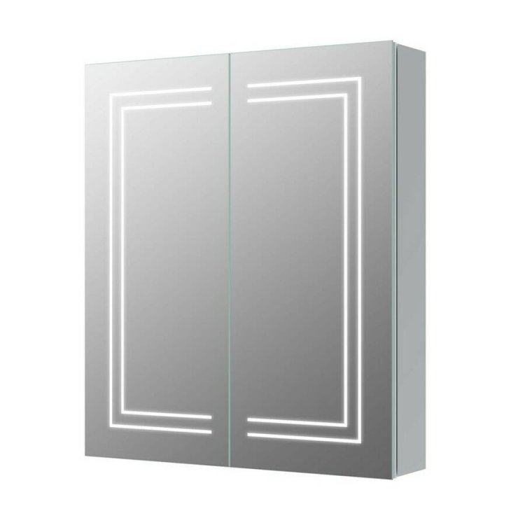 Ajax Grasby 700 x 600mm Rectangular 2 Door LED Mirror Cabinet