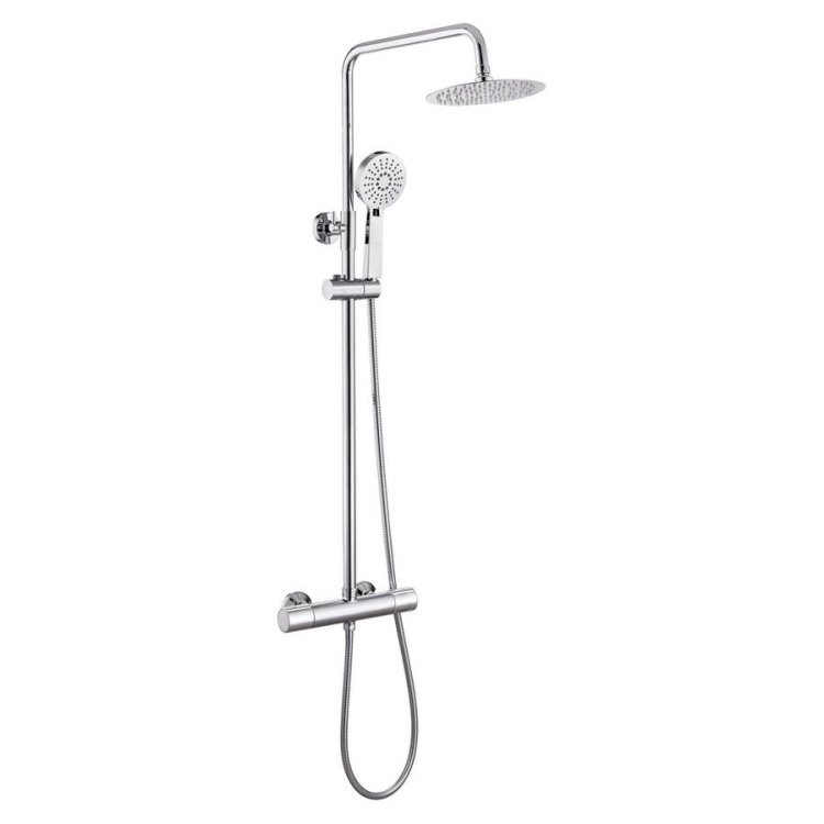 Ajax Riby Cool Touch Thermostatic Mixer Shower with Overhead Kit in Chrome