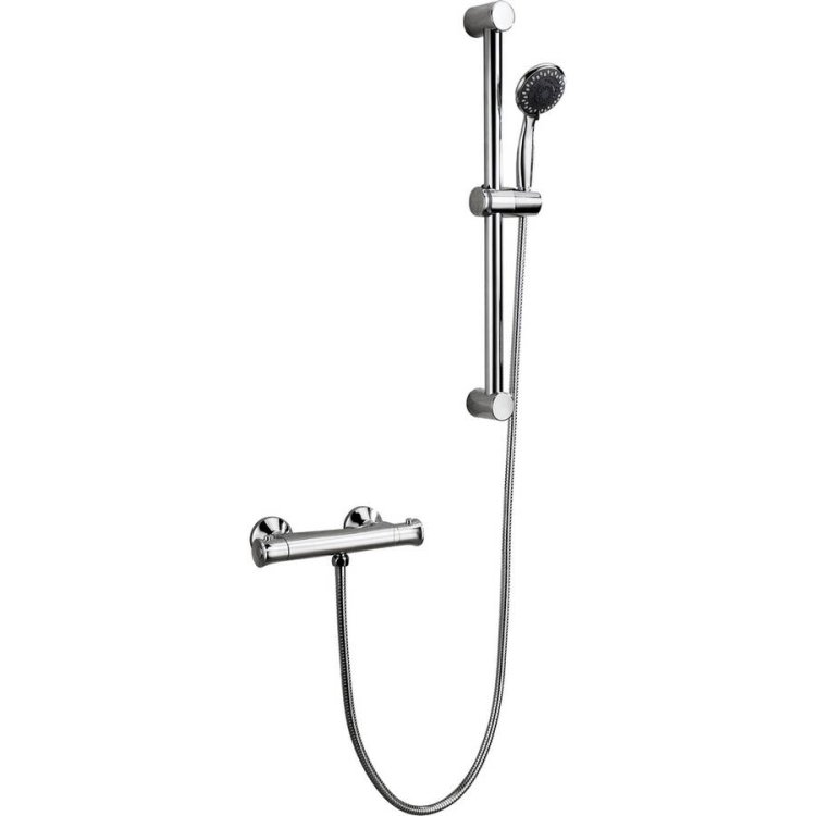 Ajax Croxby Low Pressure Thermostatic Bar Mixer Shower in Chrome