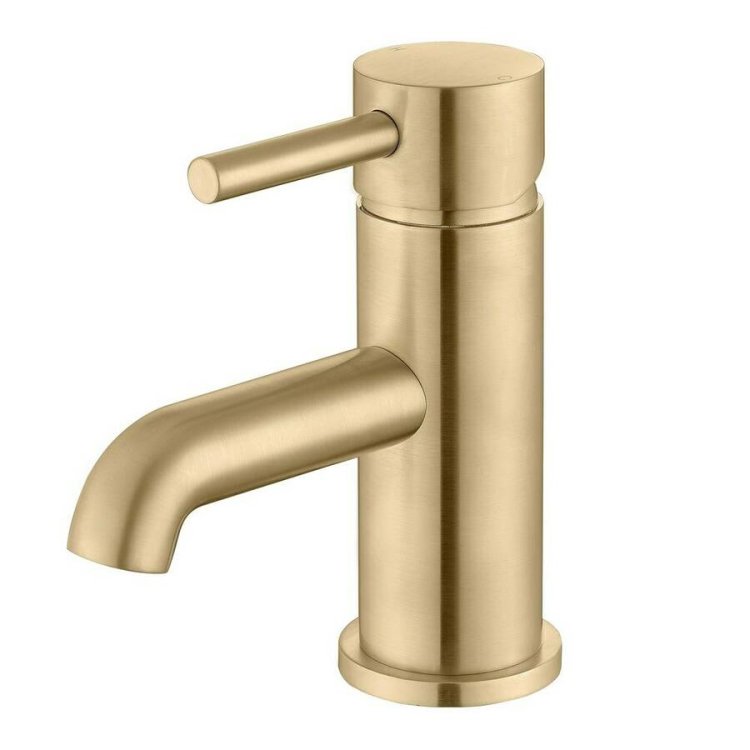 Ajax Ouse Brushed Brass Basin Mixer and Waste