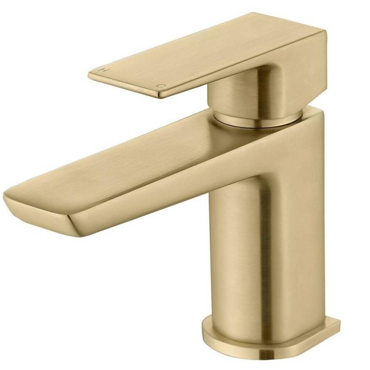 Ajax Burgh Brushed Brass Cloakroom Basin Mixer and Waste