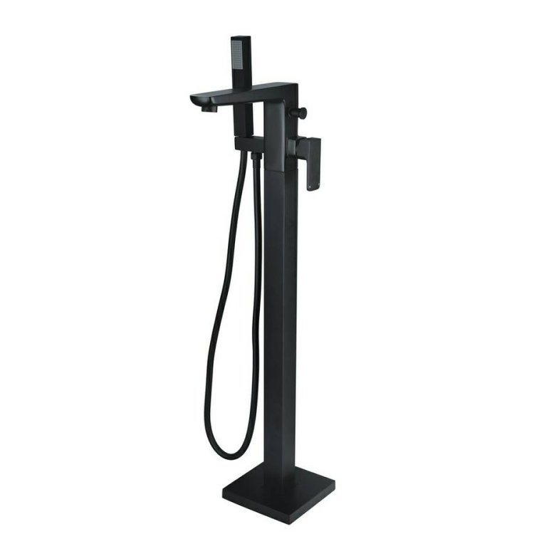 Ajax Burgh Matt Black Floor Standing Bath Shower Mixer