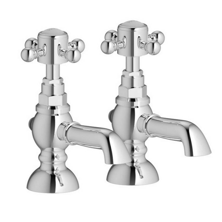 Ajax Trent Chrome Basin Pillar Taps